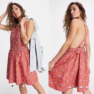Free People Petunia Backless Mini Dress in Poppy Combo, XS, NWT